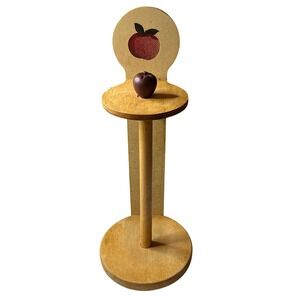Wooden Apple Paper Towel Holder Rustic Country Farmhouse Kitchen Counter Decor
